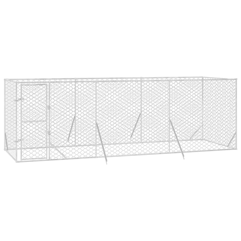 Outdoor Dog Kennel Silver 6x2x2 m Galvanised Steel