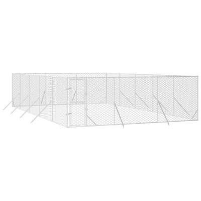 Outdoor Dog Kennel Silver 6x10x2 m Galvanised Steel