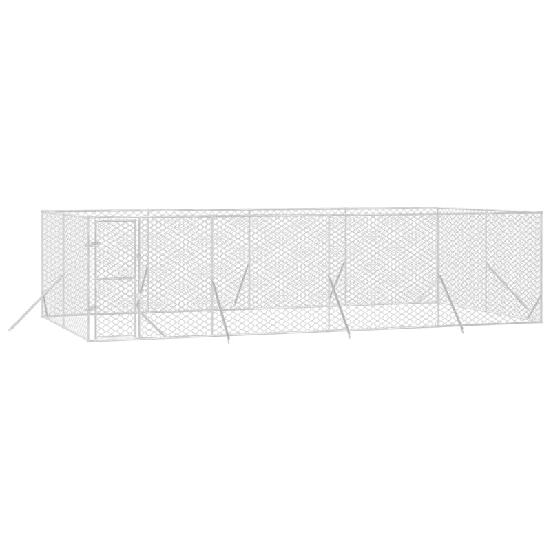 Outdoor Dog Kennel Silver 8x4x2 m Galvanised Steel