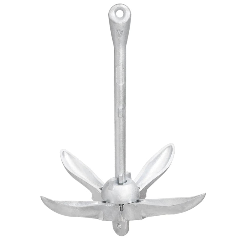 Folding Anchor with Rope Silver 3.2 kg Malleable Iron