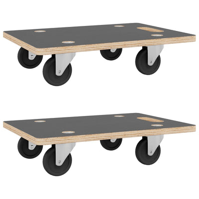 Transport Trolleys 2 pcs Rectangular 60x40x11.5 cm 250 kg