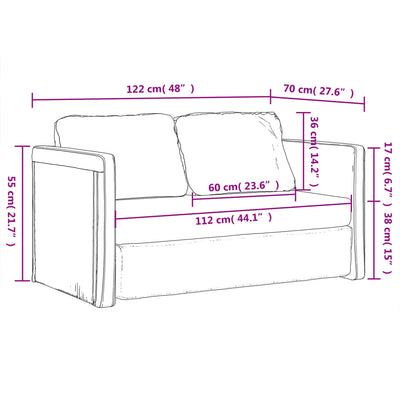 Floor Sofa Bed 2-in-1 Dark Grey 122x204x55 cm Velvet