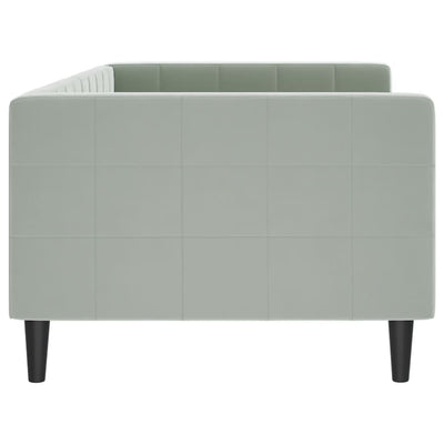 Day Bed without Mattress Light Grey 90x190 cm Velvet