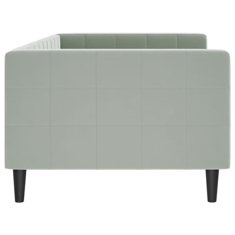 Day Bed without Mattress Light Grey 90x190 cm Velvet