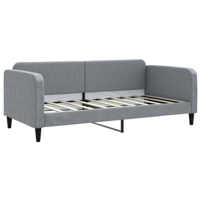 Day Bed without Mattress Light Grey 90x190 cm Fabric