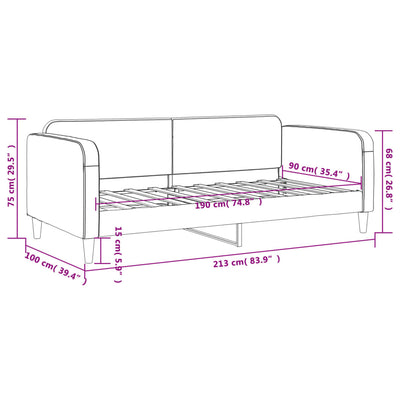 Day Bed without Mattress Light Grey 90x190 cm Fabric