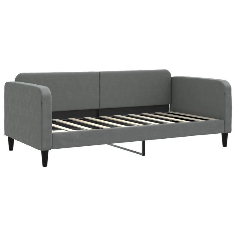 Day Bed without Mattress Dark Grey 90x190 cm Fabric