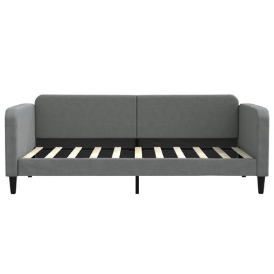 Day Bed without Mattress Dark Grey 90x190 cm Fabric