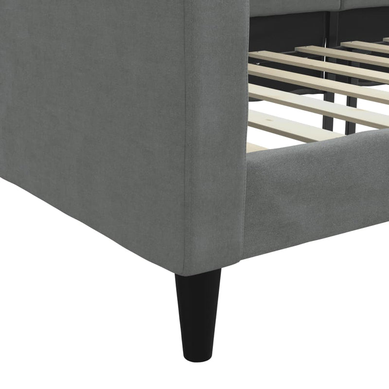 Day Bed without Mattress Dark Grey 90x190 cm Fabric