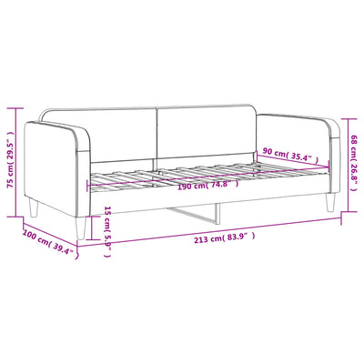 Day Bed without Mattress Dark Grey 90x190 cm Fabric