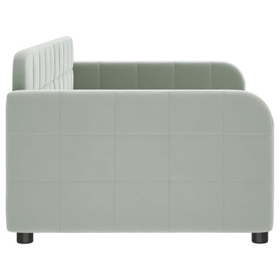 Day Bed without Mattress Light Grey 90x190 cm Velvet