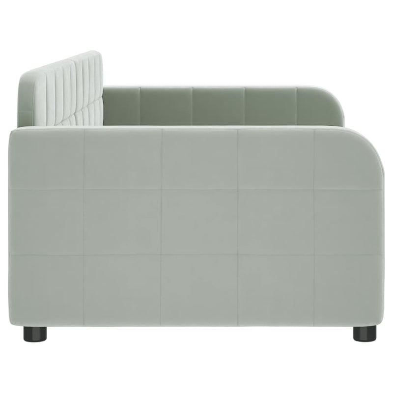 Day Bed without Mattress Light Grey 90x190 cm Velvet
