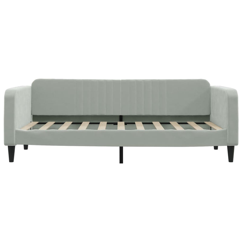 Day Bed without Mattress Light Grey 90x190 cm Velvet