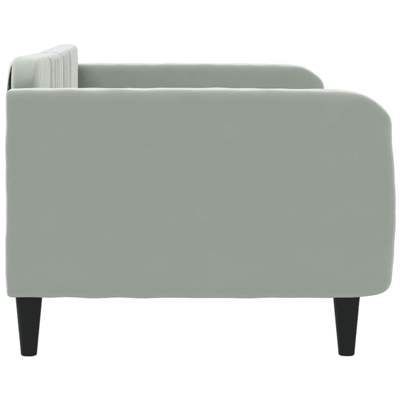 Day Bed without Mattress Light Grey 90x190 cm Velvet