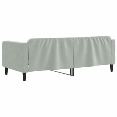 Day Bed without Mattress Light Grey 90x190 cm Velvet