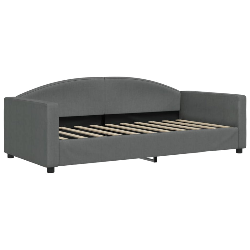 Day Bed without Mattress Dark Grey 90x190 cm Fabric