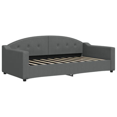 Day Bed without Mattress Dark Grey 90x190 cm Fabric