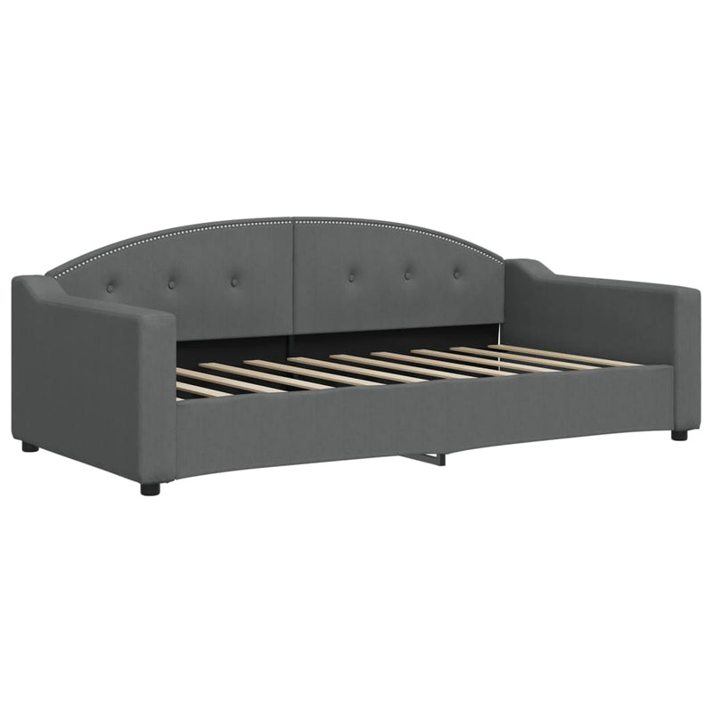 Day Bed without Mattress Dark Grey 90x190 cm Fabric
