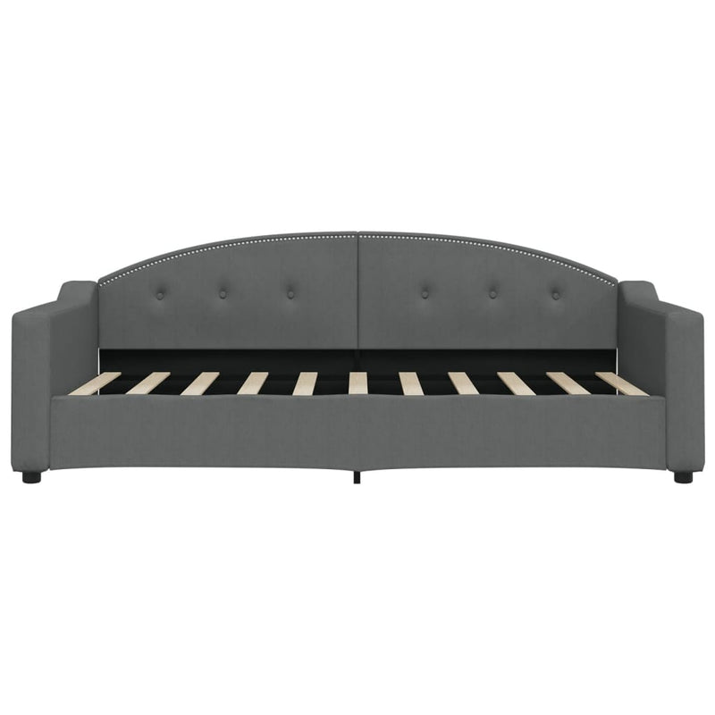 Day Bed without Mattress Dark Grey 90x190 cm Fabric