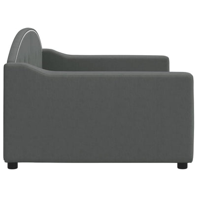 Day Bed without Mattress Dark Grey 90x190 cm Fabric
