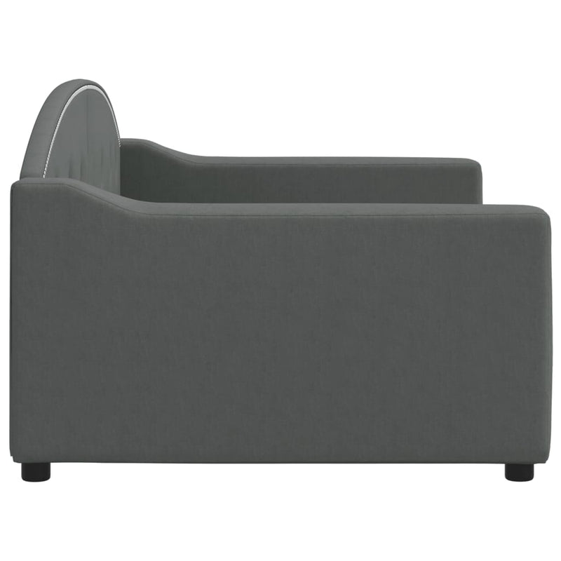 Day Bed without Mattress Dark Grey 90x190 cm Fabric