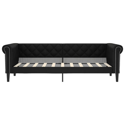Day Bed without Mattress Black 90x190 cm Faux Leather