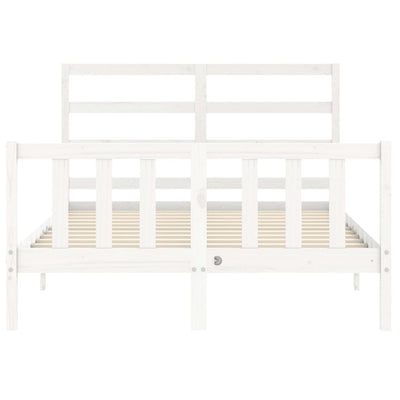 Bed Frame without Mattress White 135x190 cm Solid Wood Pine