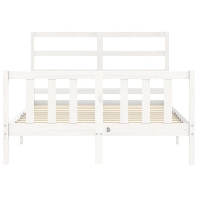 Bed Frame without Mattress White 135x190 cm Solid Wood Pine