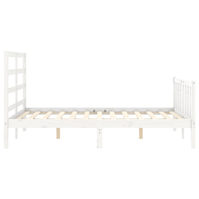 Bed Frame without Mattress White 135x190 cm Solid Wood Pine