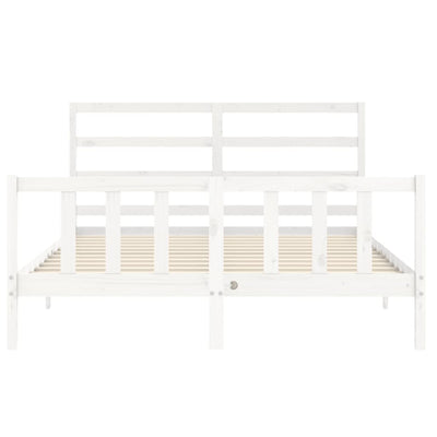 Bed Frame without Mattress White 150x200 cm Solid Wood Pine