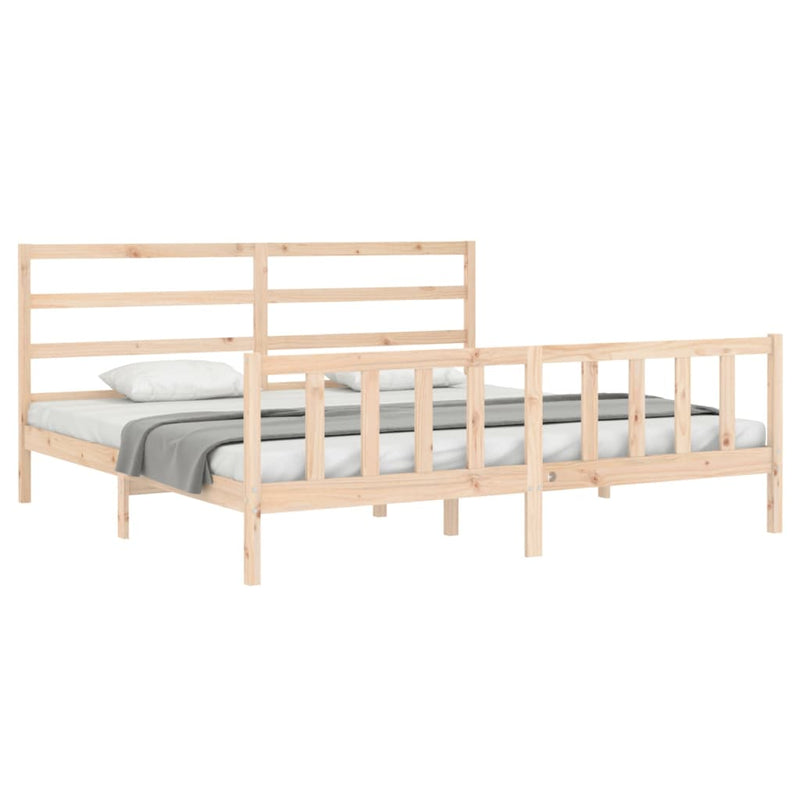 Bed Frame with Headboard 183x203 cm King Solid Wood