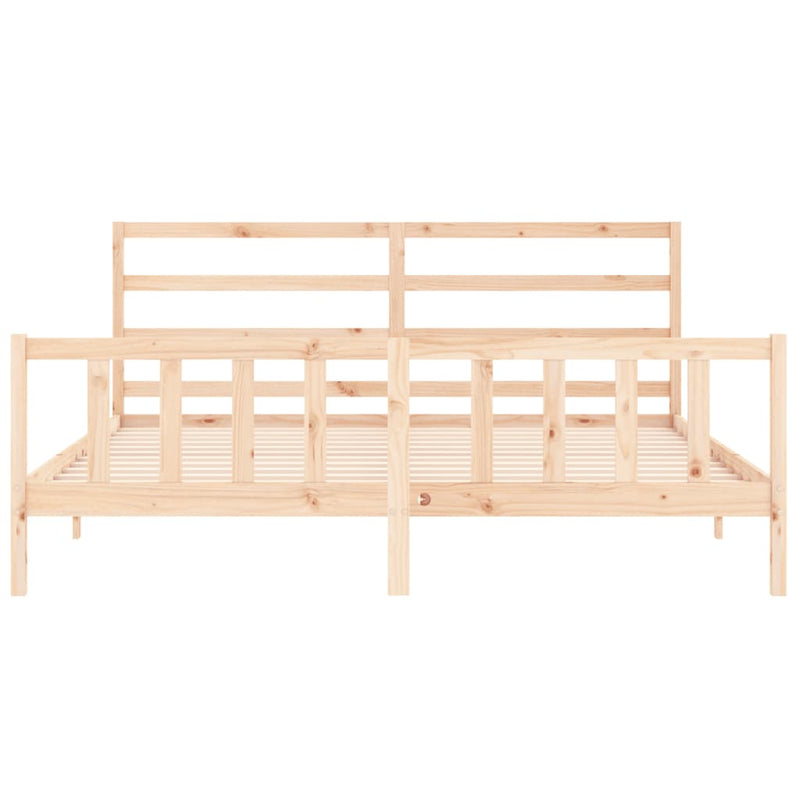 Bed Frame with Headboard 183x203 cm King Solid Wood