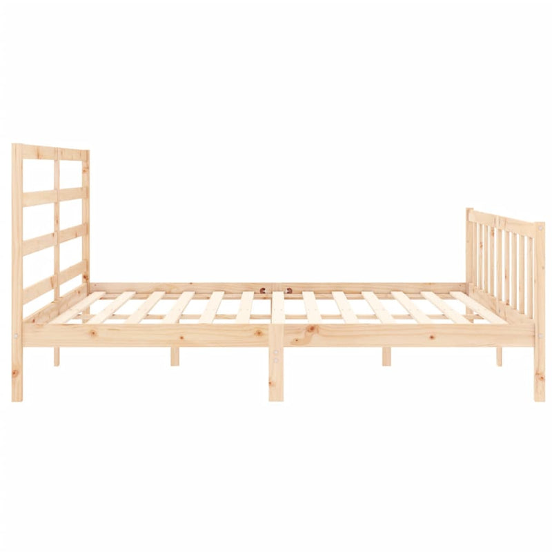 Bed Frame with Headboard 183x203 cm King Solid Wood