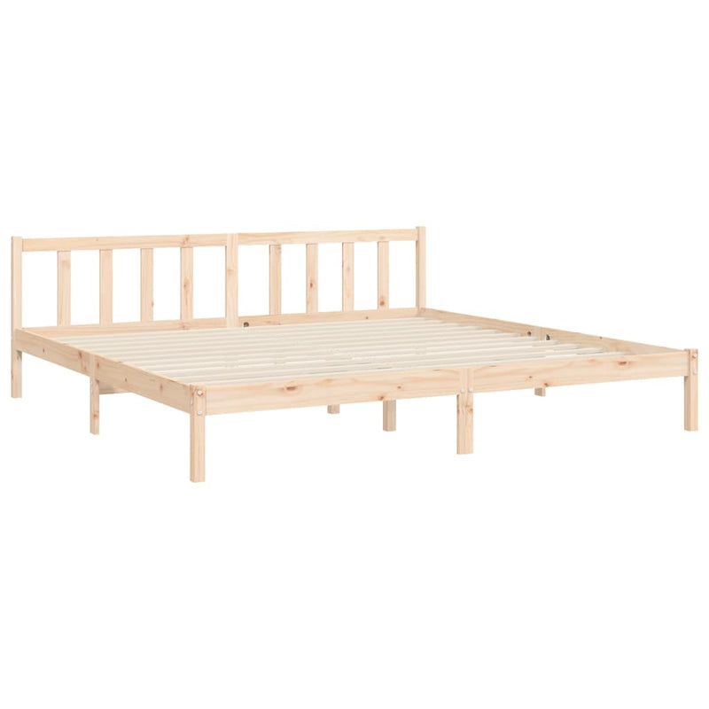 Bed Frame with Headboard 183x203 cm King Solid Wood