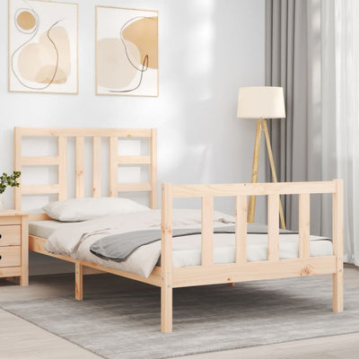 Bed Frame without Mattress 90x190 cm Solid Wood Pine