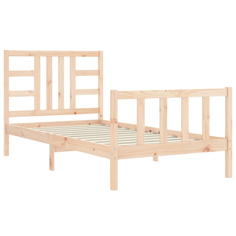 Bed Frame without Mattress 90x190 cm Solid Wood Pine