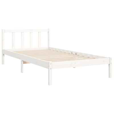 Bed Frame without Mattress White 90x190 cm Solid Wood Pine