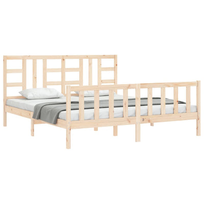 Bed Frame without Mattress 183x203 cm King Solid Wood Pine