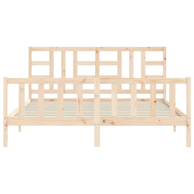 Bed Frame without Mattress 183x203 cm King Solid Wood Pine