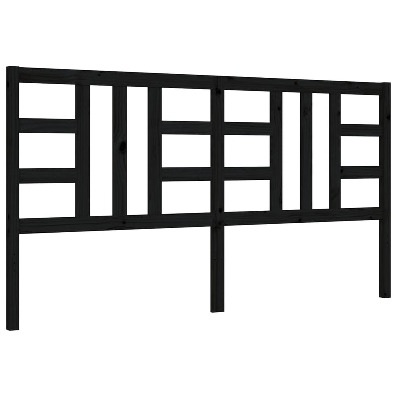 Bed Frame without Mattress Black 183x203 cm King Solid Wood Pine