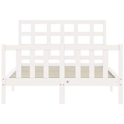 Bed Frame without Mattress White 135x190 cm Solid Wood Pine