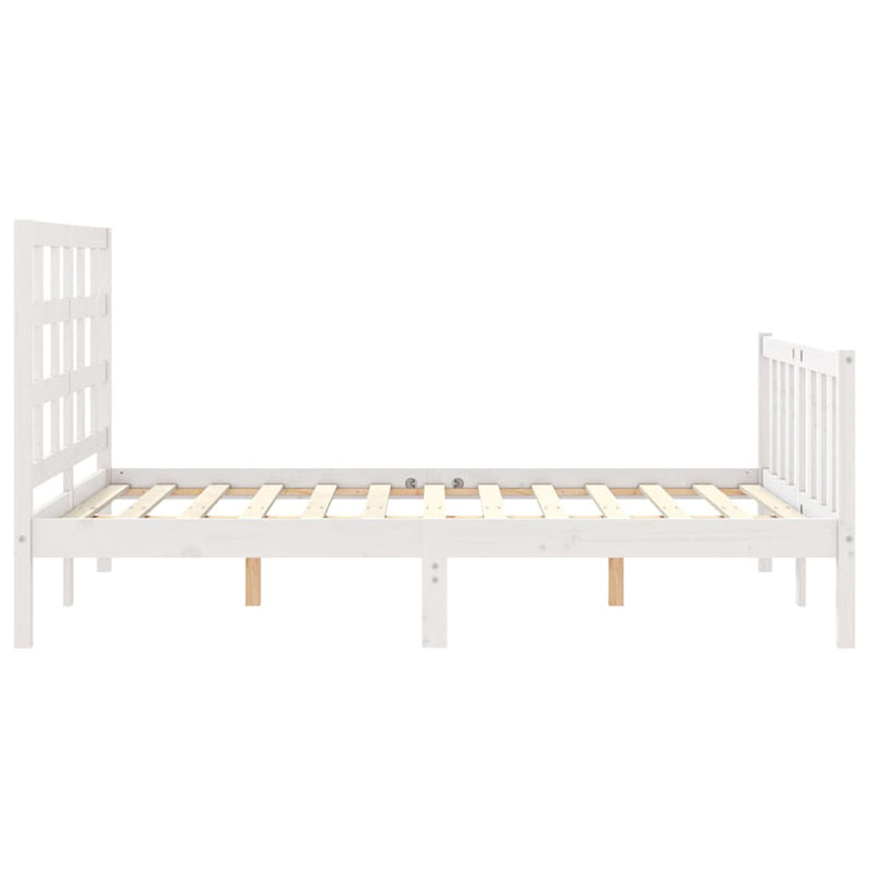 Bed Frame without Mattress White 135x190 cm Solid Wood Pine