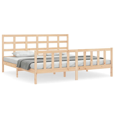 Bed Frame without Mattress 183x203 cm King Solid Wood Pine