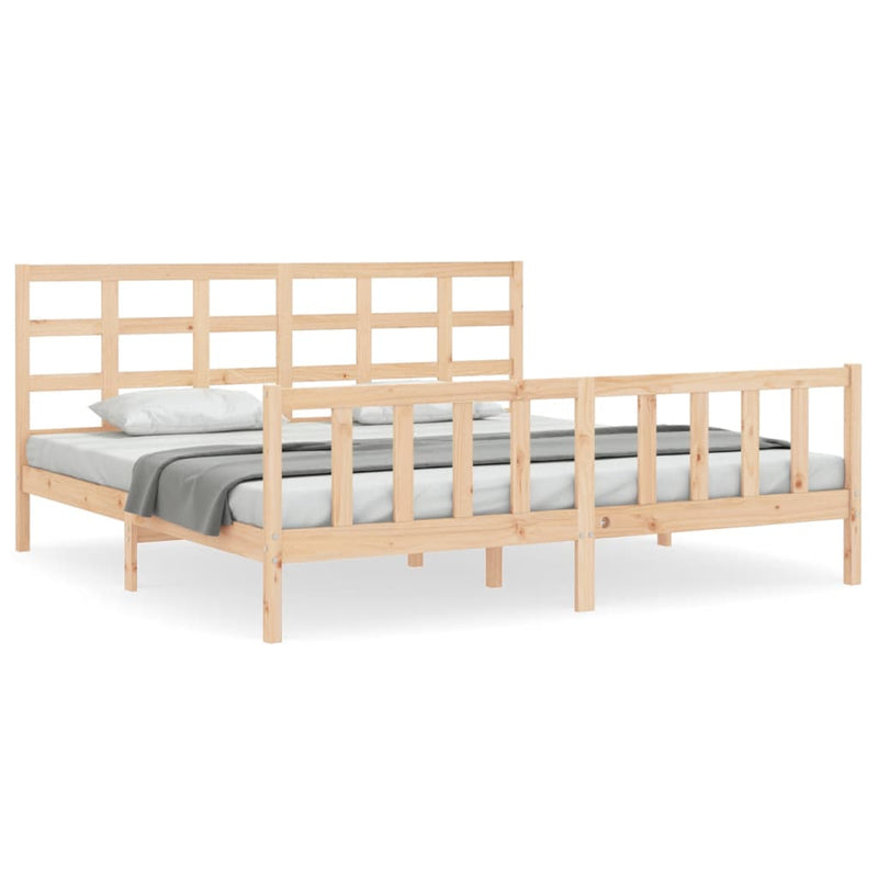 Bed Frame without Mattress 183x203 cm King Solid Wood Pine