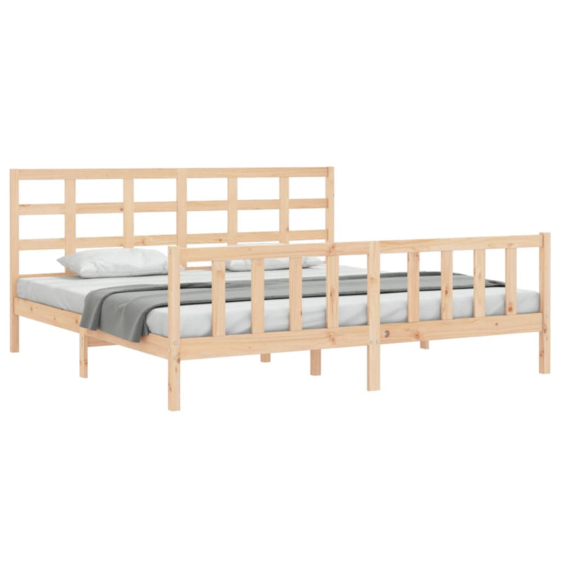 Bed Frame without Mattress 183x203 cm King Solid Wood Pine