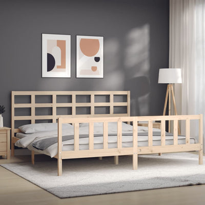 Bed Frame without Mattress 183x203 cm King Solid Wood Pine