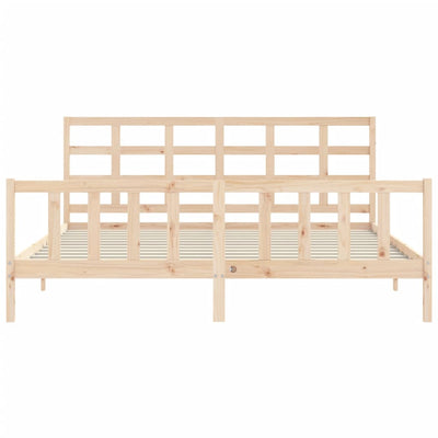 Bed Frame without Mattress 183x203 cm King Solid Wood Pine