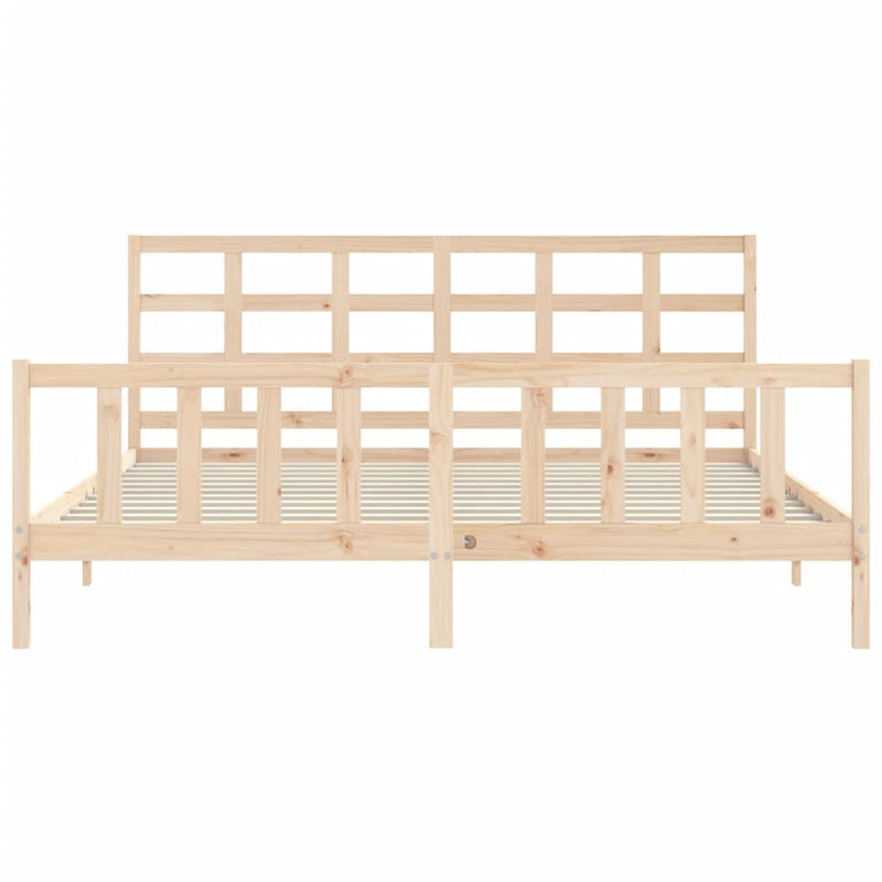 Bed Frame without Mattress 183x203 cm King Solid Wood Pine