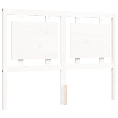 Bed Frame with Headboard White 137x187 cm Double Solid Wood