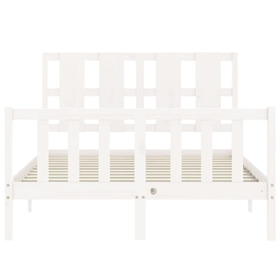 Bed Frame without Mattress White 135x190 cm Solid Wood Pine